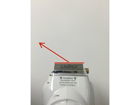 High Intensity X-rays. Do not expose any part of the body to the beam.