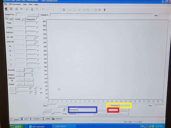 Fill in the Increment.  A broad increment is 0.1 degrees. Decrease the increment to improve the resolution.