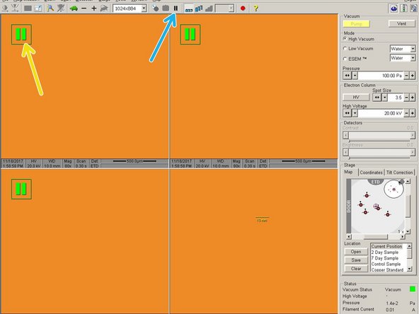 Click the top left quadrant of the four viewing screens.