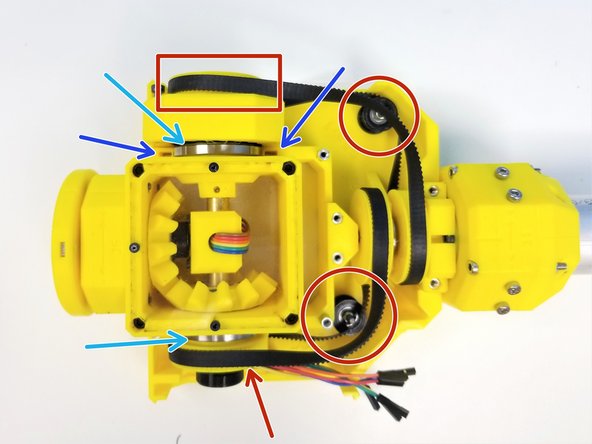 Rotate the Input Pulley of the Picasso Gearbox to align the gearbox housing