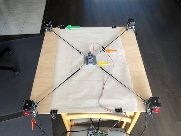 We do not supply the board on which you will draw.  It should be square, flat, and smooth.  Measure it and mark the center for later.  The board pictured is 600mm*600mm and is good for an A4 drawing.