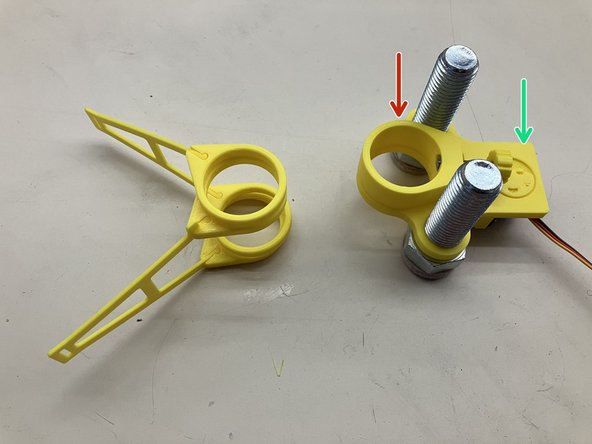 Stack the one way ring (the part with the M4 screw)...