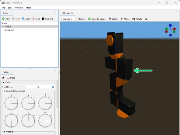 Starting from the first joint, locate the DHParameter node.