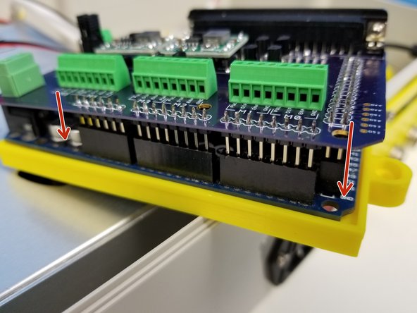 Insert the Mega Shield to the Arduino Mega