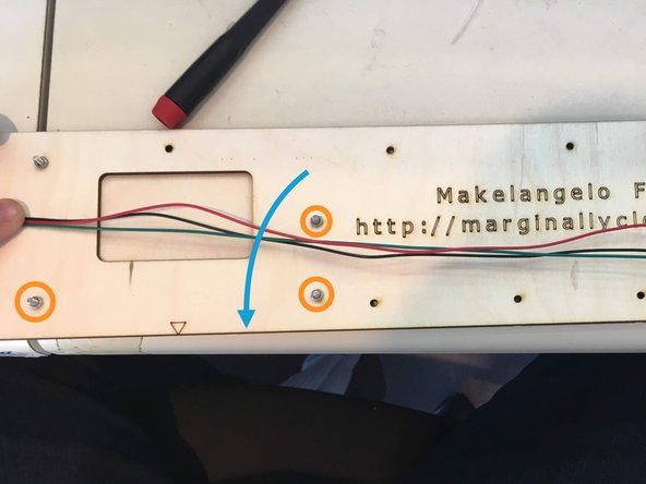 Put one hex nut on each of the M3x10 screws indicated.  (The fourth is not required.)