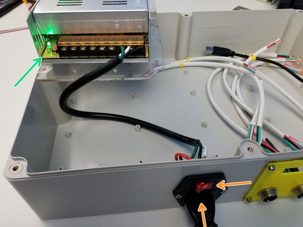 Test the Rocker Switch and PSU by connecting the Power Plug and turning the Switch ON