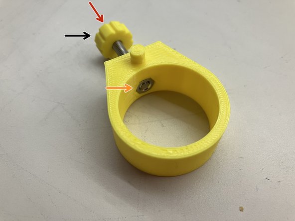 Put the knob on the M4 screw.