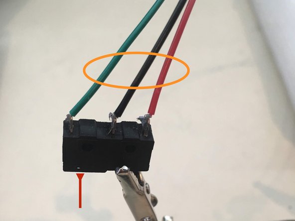 Solder three wires to each switch.   From left to right the wire colors should be green, black, red.  This assumes the actuator on the switch is also on the left.