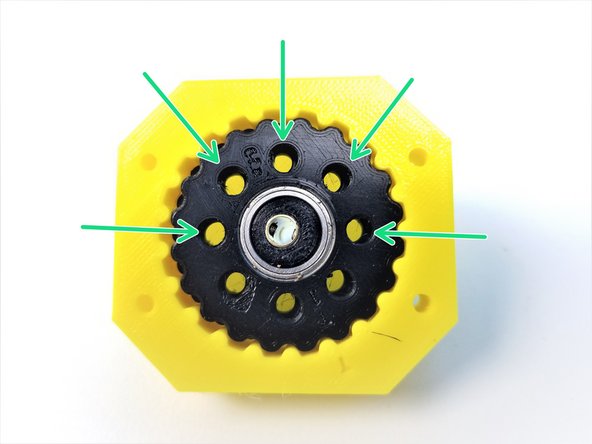 If everything went smoothly, the gap between 8 holes on each rotor should be equally spaced