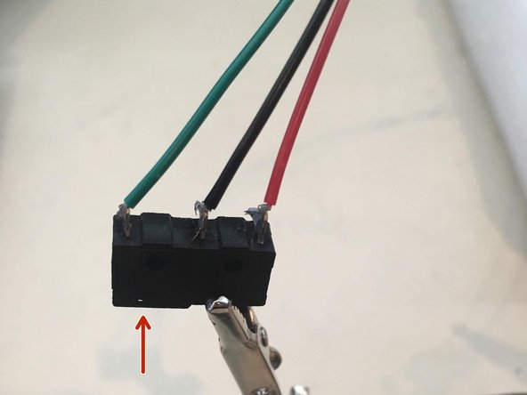 Solder three wires to each switch.   From left to right the wire colors should be green, black, red.  This assumes the actuator on the switch is also on the left.