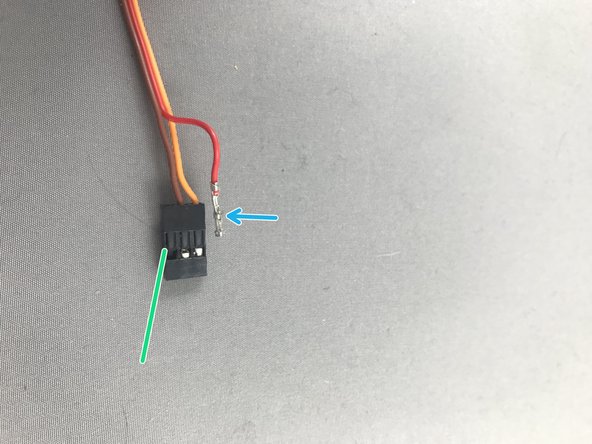 The Servo is the little blue motor on the pen holder.  The servo cables wires must be in this order: Orange, Brown, Red. Always check the position of new servo cables before running Makelangelo.  If the servo is connected without being swapped the Makelangelo will not power on.  Marginally Clever swaps new servos when they test each one.