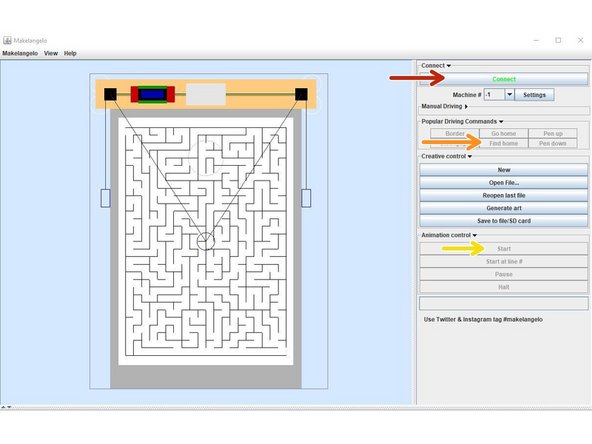 Plug the a USB cable from the robot into your PC running Makelangelo Software.