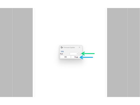 Connect the USB cable to the robot on the left side of the motherboard.  Turn on power.  Click the ⟳ button to the right of port.  A COM port should appear in the dropdown box.  If it does not then the USB is not connected or the machine has no power.