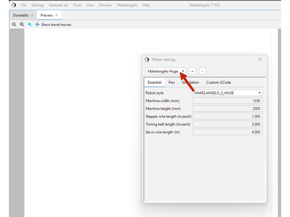 Start Makelangelo software.