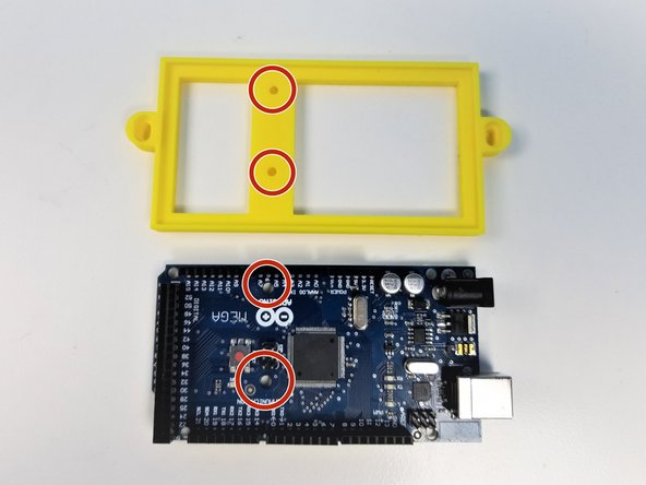 Align the Holes on the Tray and the Arduino Mega
