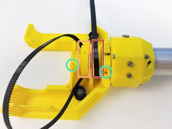 Place the GT2x400mm Timing Belt on the outer pulley on Assembled Ulna Gearbox