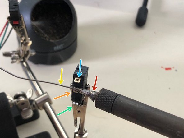 Bring the soldering iron (cleaner than shown!)...