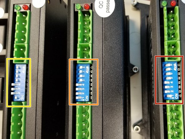 Set the switch to the following mode, it'll follow the Binary scheme, 1 = On, 0 = Off, starting from switch 1 in ascending order