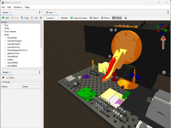 The Compass appears in the top right of the view.