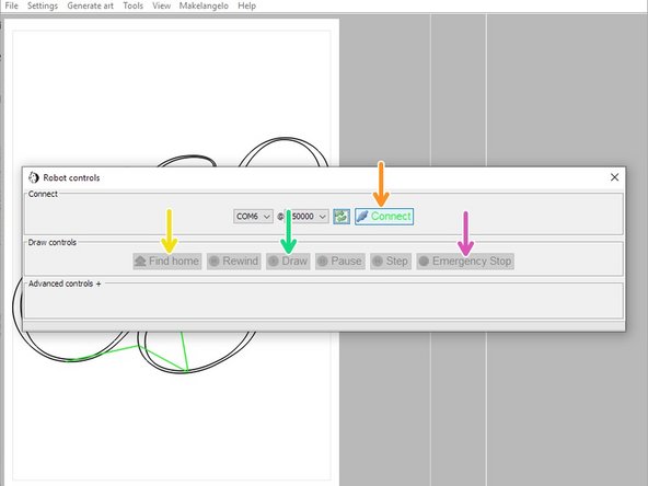 Click Makelangelo &gt; Open Controls.