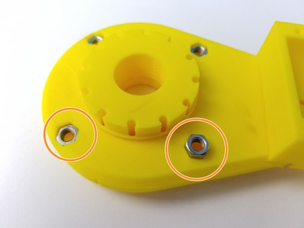 Insert M5 Hex Nuts on the Motor Side of the Elbow Gearbox Bottom
