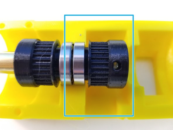 Insert the 6701 Bearing on the Big 5/16' Pulley Gear and secure the Pulley Gear to the 5/16' Brass Tube using M3 Set Screw