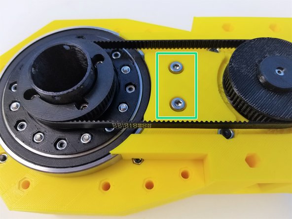 Flatten the Motor Mount and secure its location using M4x25mm Screws (this will tighten the belt)