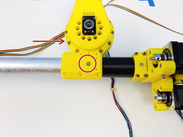 Loosely secure the Elbow Gearbox {half} to Forearm using M3x8mm Screw