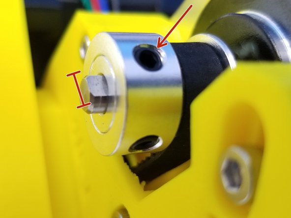 Align one of the Pulley's Set Screw to the D-Cut of the Motor Shaft. Then Secure its place by tightening both Set Screws
