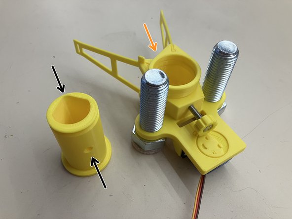 Note the shape at the end of the collet and the location of the screw hole.  The M4 screw will pass through the hole.