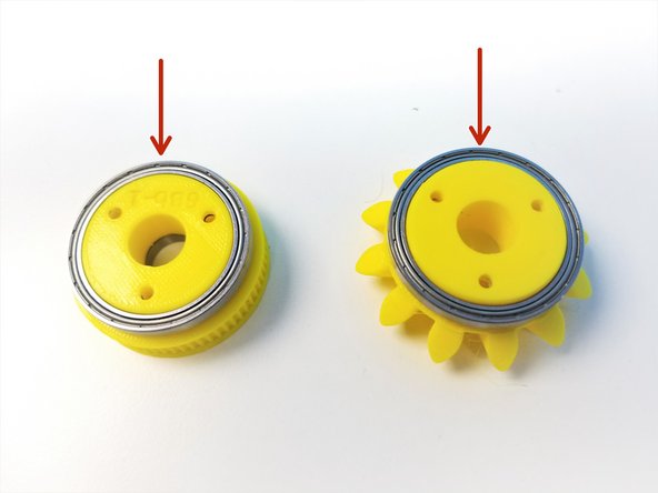 Slide in 6706 Bearings on the Pulley and Bevel Gear