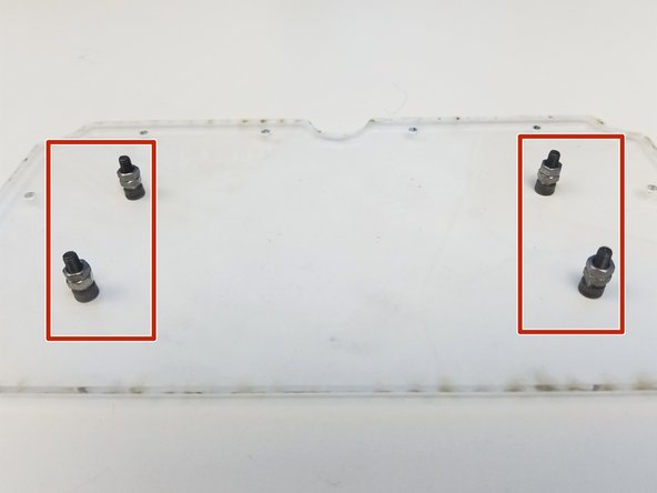 Use two M4 Hex nuts per M4x14mm Screws as spacer on the Acrylic Mounting Plate