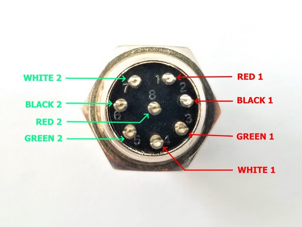 Each Connectors have 2 sets of 4pin wires soldered in this specific manner