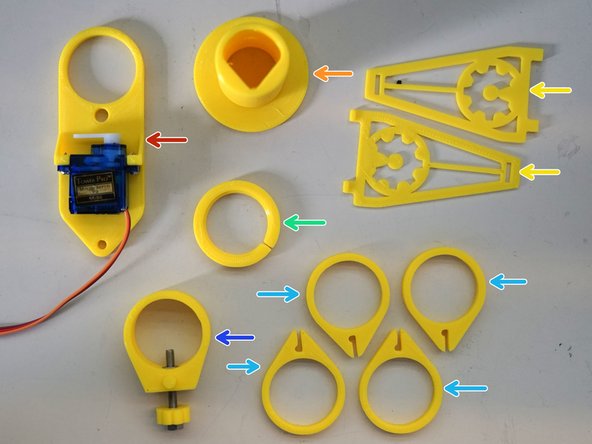 Gather the mounting plate with servo