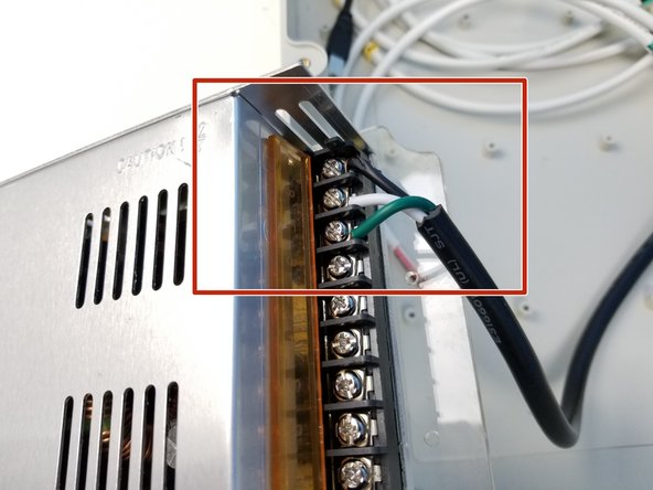 Secure the Power Cable to the PSU Screw Terminals