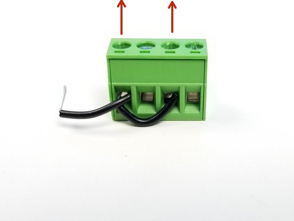 Grab one of the Bigger Driver's 4-pin Screw Terminal and wire it as shown in the first picture, Screw Head is pointing UP