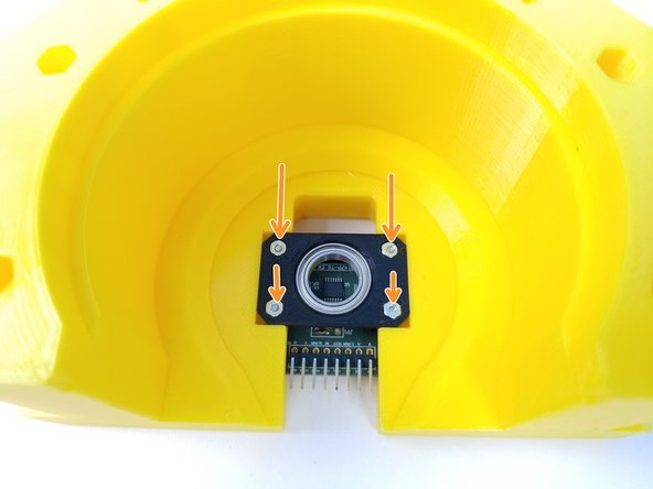 Position the Anchor Magnet Bearing  so that the bearing is pointing upward and secure it by tightening the M2x10mm Screws all the way