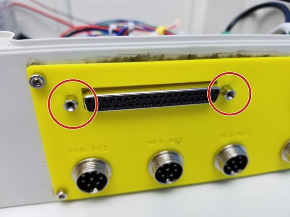 Secure  the Right Angle D-Sub Connector to the Case Wall Adapter slot using the Hex Head Screws