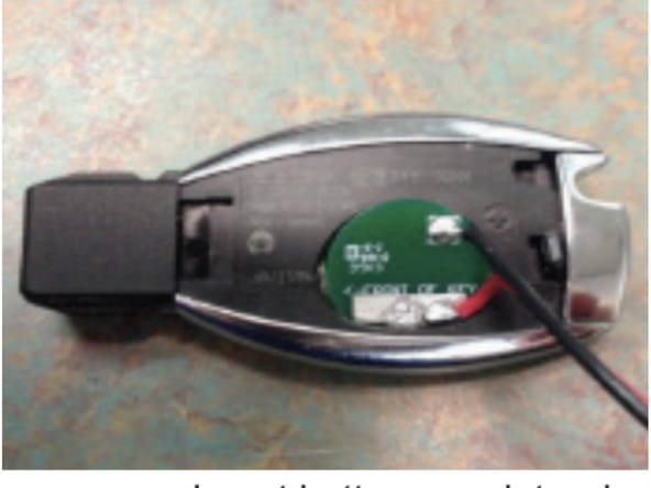 Remove the metal key blade from the key being used for the install.