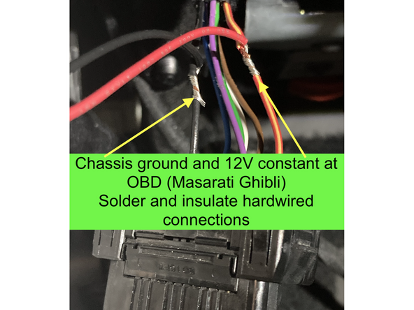 Connect red wire from MOTO-PLATE interface to constant 12V power. Pin 16 at OBD plug is 12V constant.