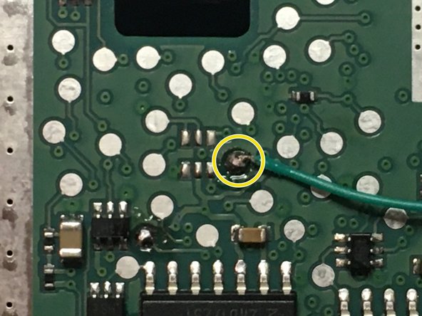 Add solder to the first point (shown in picture)