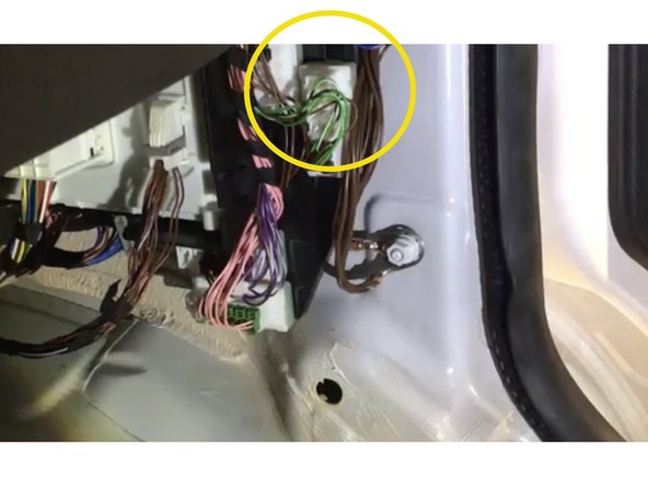 Locate CAN distribution block below the A pillar with  ‘’'green and green/white’'' wires