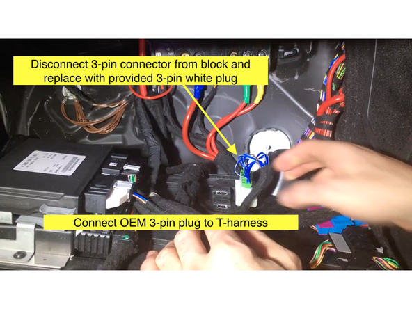 The SKSNG222D4 harness has T-harness with blue and blue/white wires