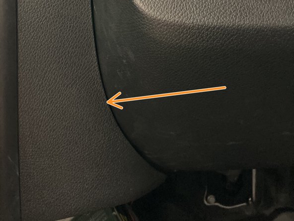 Using a pry tool, remove panel between A pillar and kick panel.