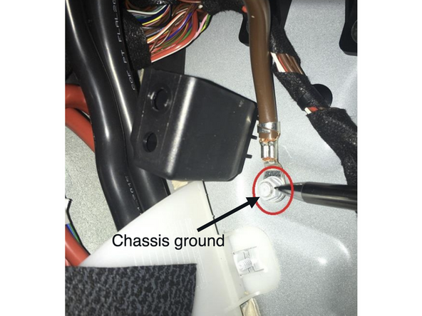 Connect black wire from alarm (ground) to chassis ground
