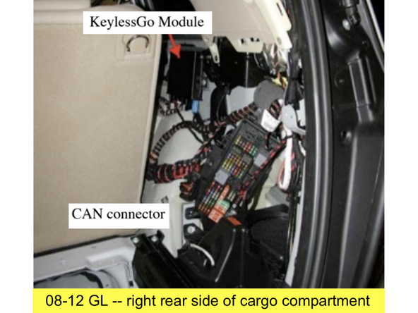 2006-2012 GL: Right side compartment in cargo area