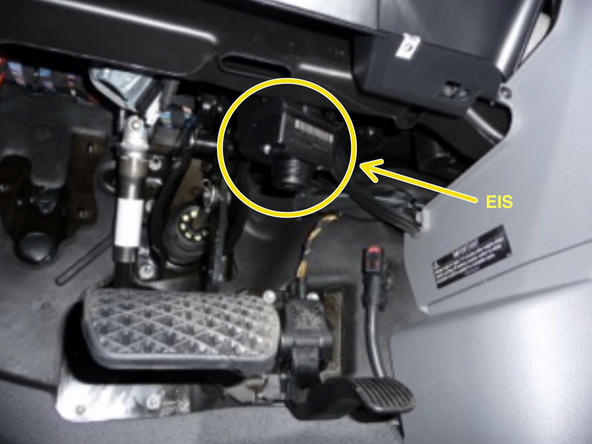 Reach up from the under dash and pull down the EIS module to access the wiring on the back of EIS