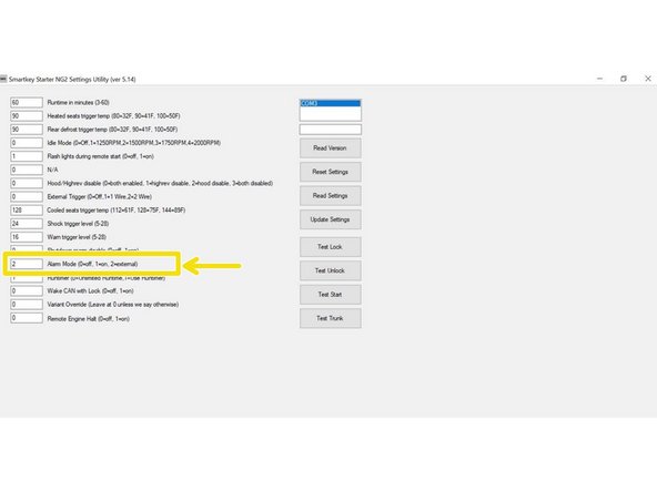 Adjust values to desired parameter