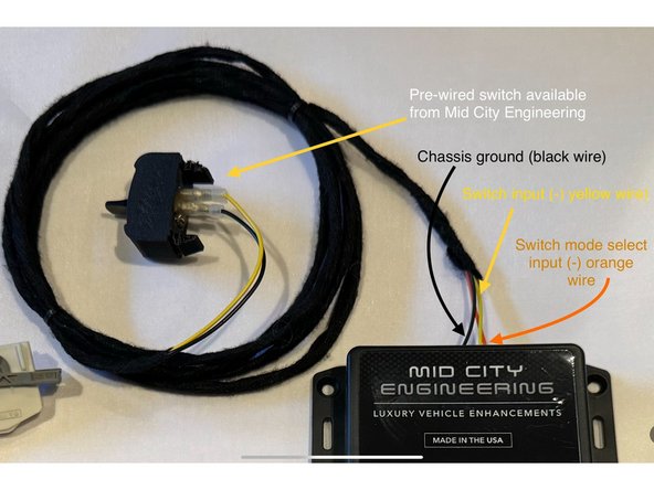 The provided yellow wire is the negative input for high idle activation.