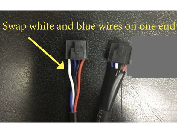 An RS232 cable is used to connect the Compustar alarm to the SmartKey Starter®. The RX and TX wires (white and blue) must be opposite on each end. Most cables will need to have the RX and TX wires reversed on one end of the cable.